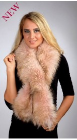 Pink Fox Fur Scarf